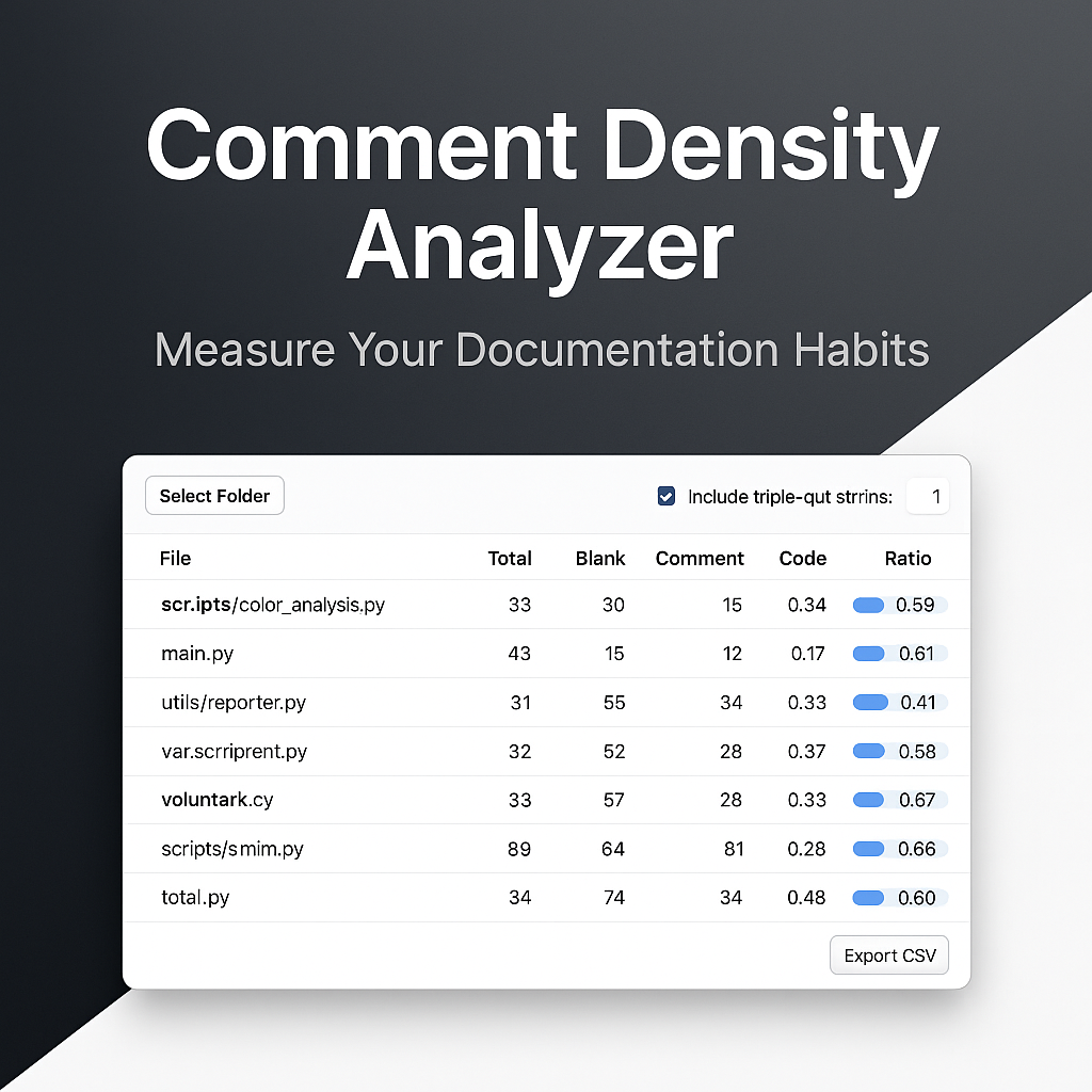 Comment Density Analyzer | Instantly See How Well-Documented Your Code Is